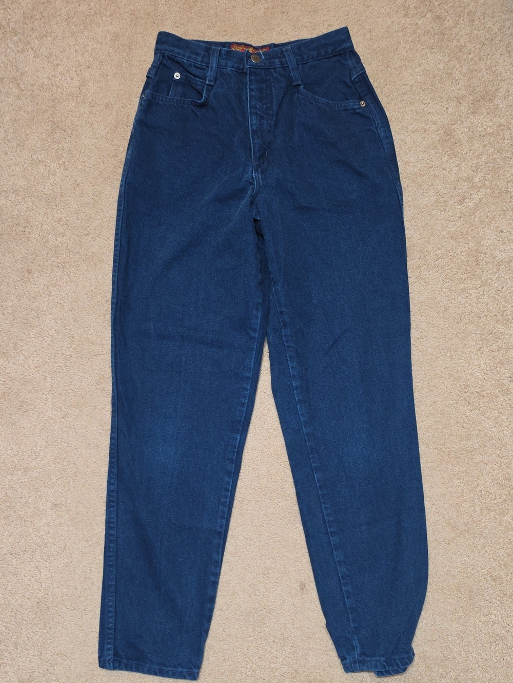 Vintage Classic High-Waist Women's Jeans in Dark Blue